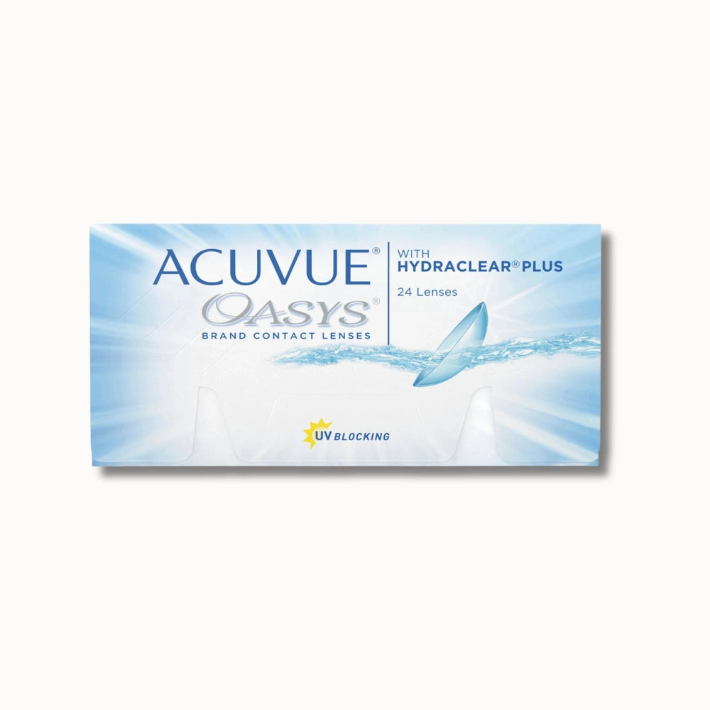 Acuvue Oasys contact lenses packaging on a white background