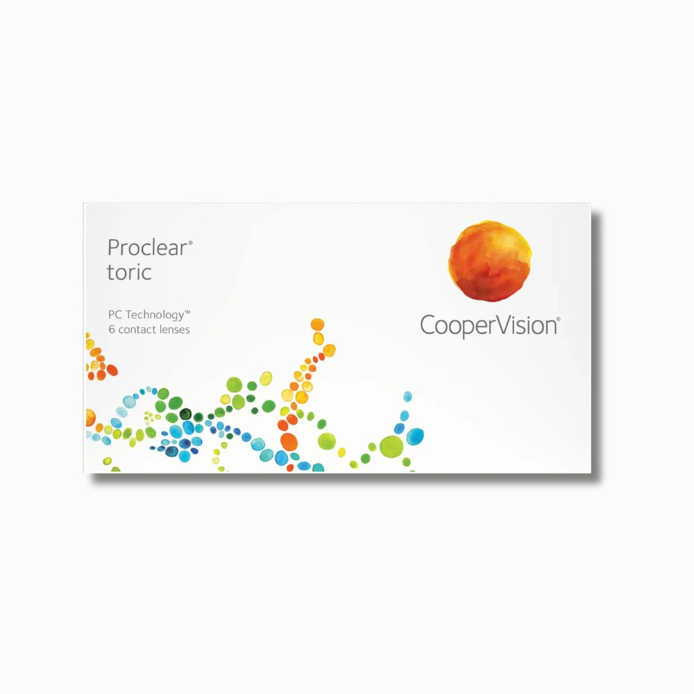 CooperVision Proclear toric contact lenses packaging on a white background