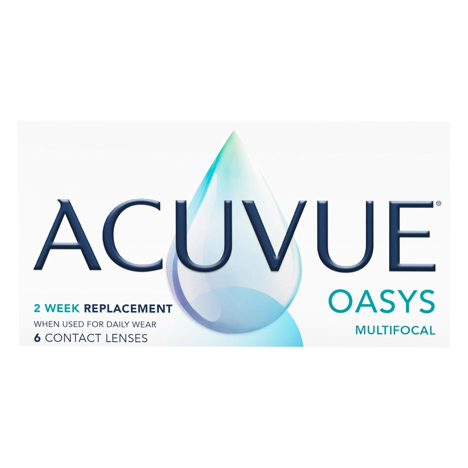 Acuvue Oasys contact lenses packaging with text on a white background