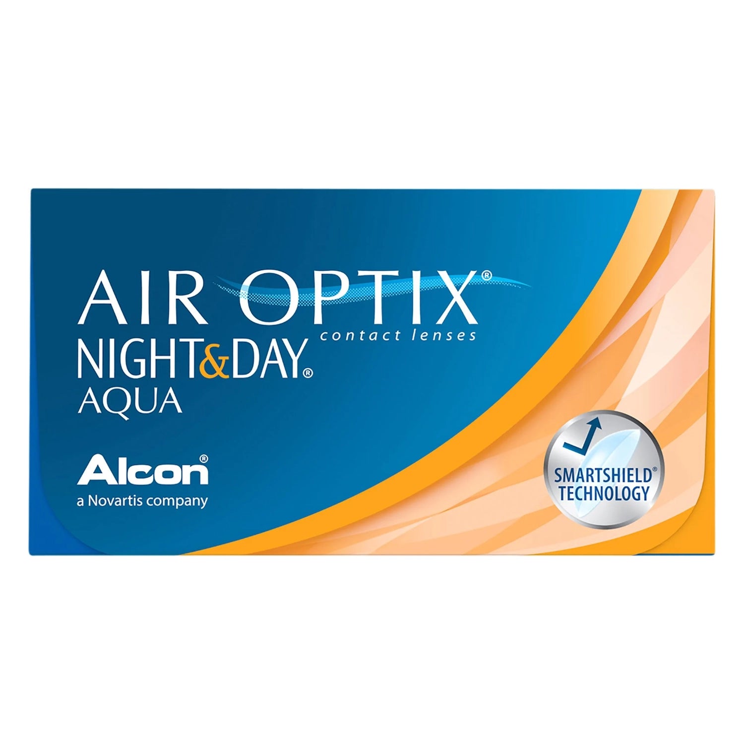 Air Optix Night & Day Aqua contact lenses packaging with Alcon logo on a white background