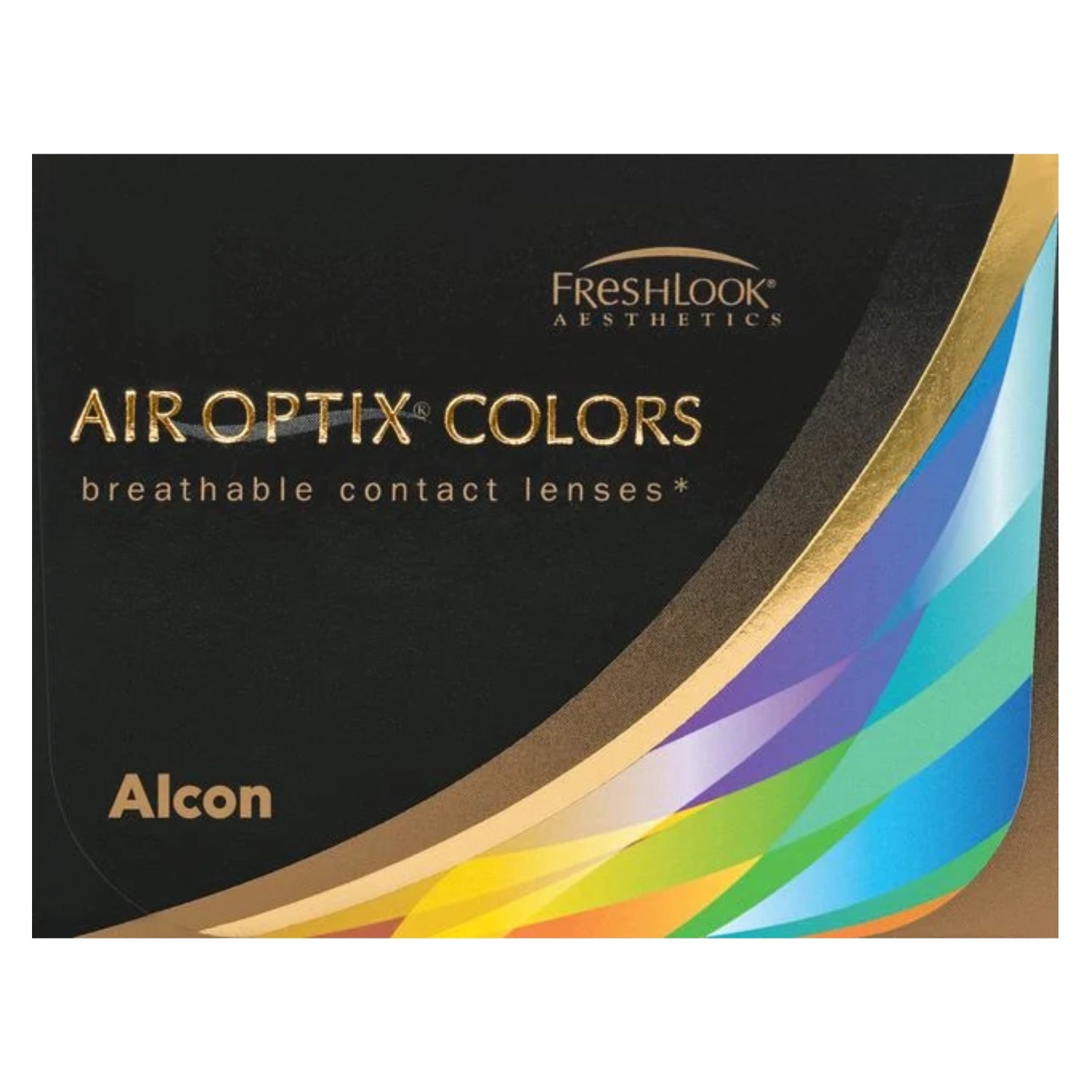 Air Optix Colors contact lenses packaging with Freshlook and Alcon branding.