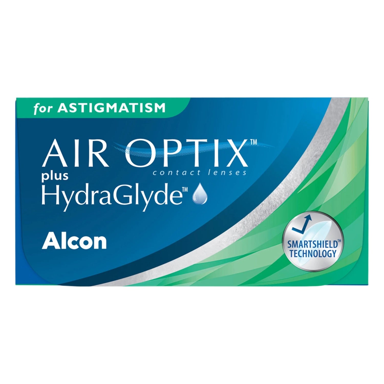 Alcon's Air Optix for Astigmatism contact lens box on white background