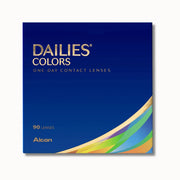 Alcon Dailies colors contact lenses box on white background