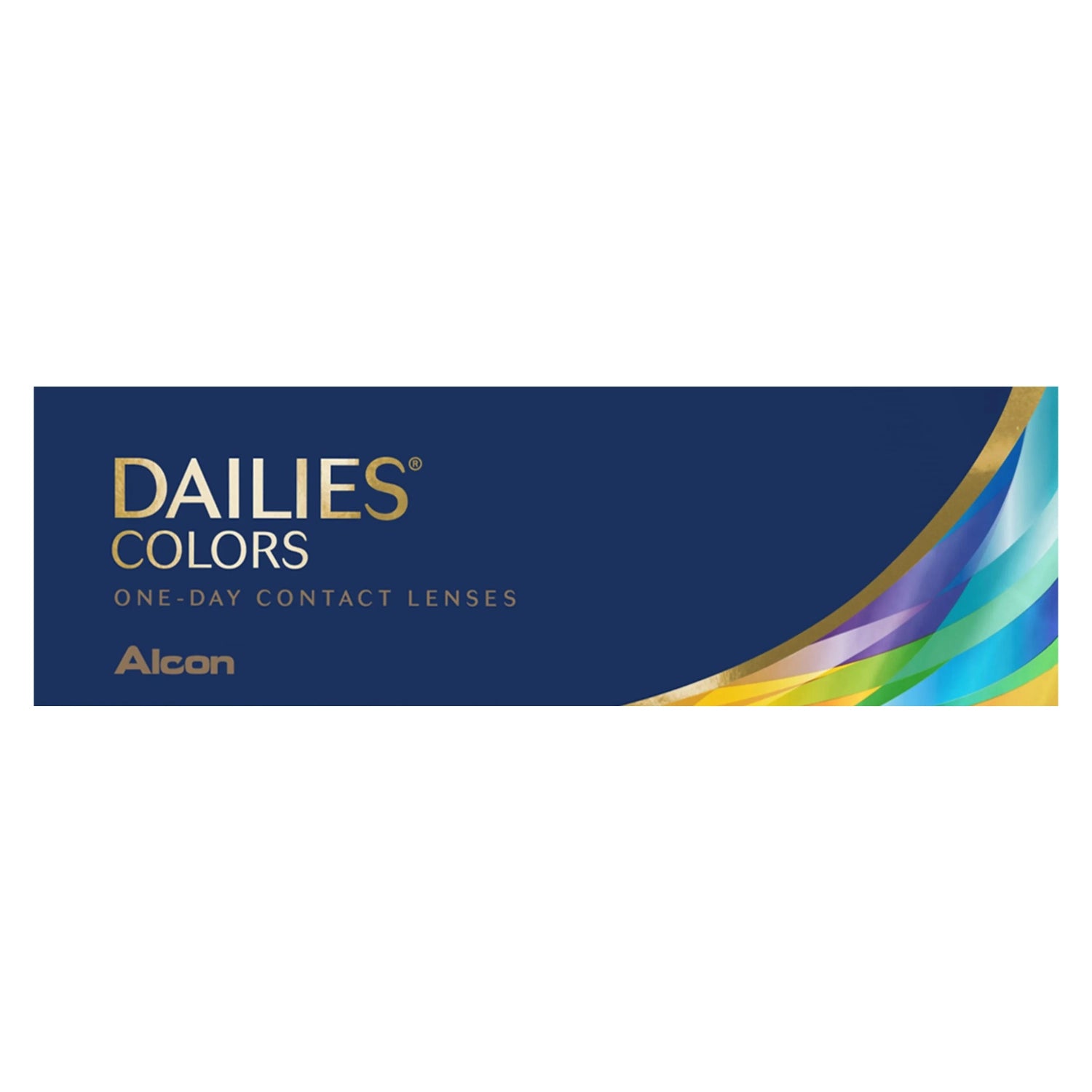 30 pack Alcon Dailies colors contact lenses box on white background