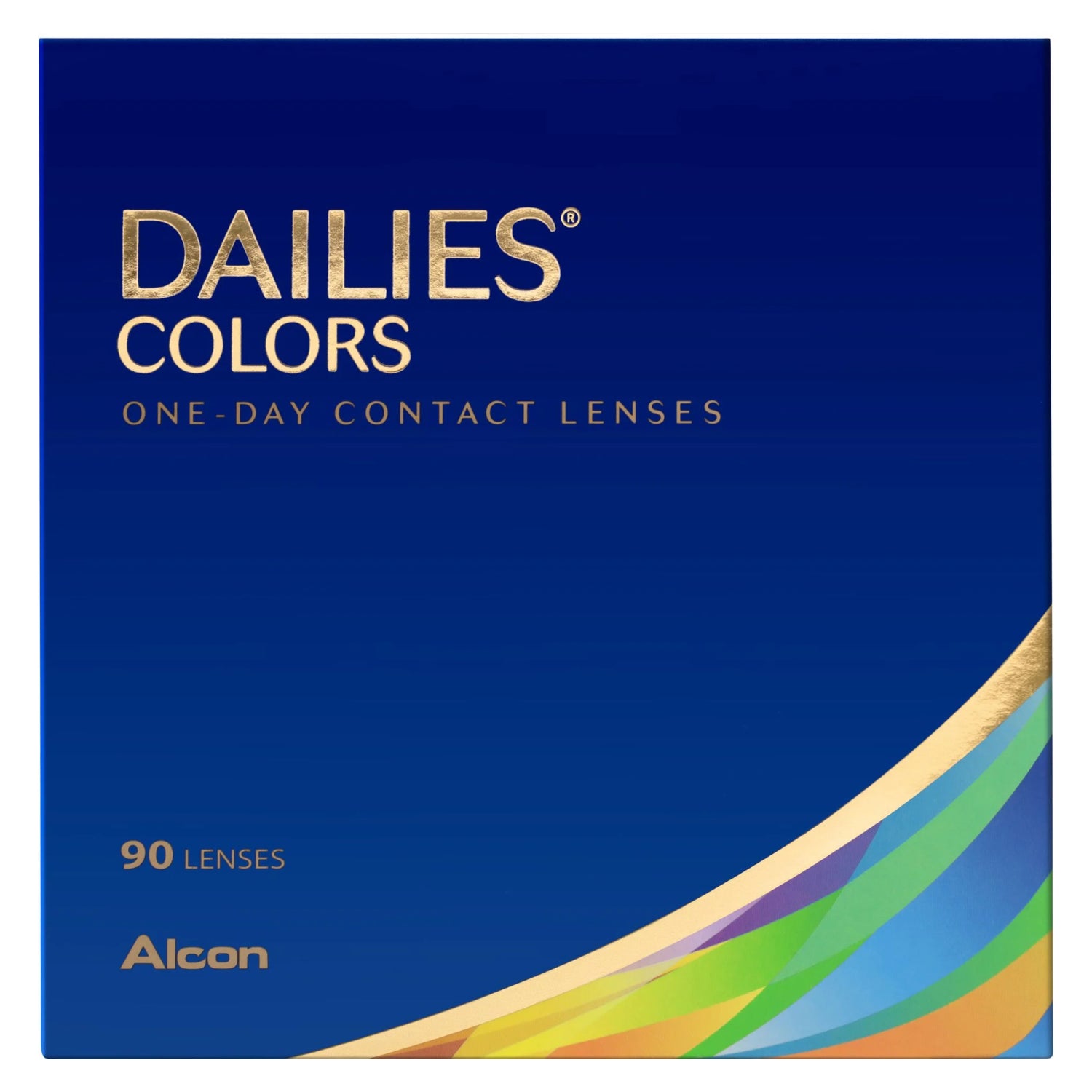 Alcon Dailies colors contact lenses box on white background