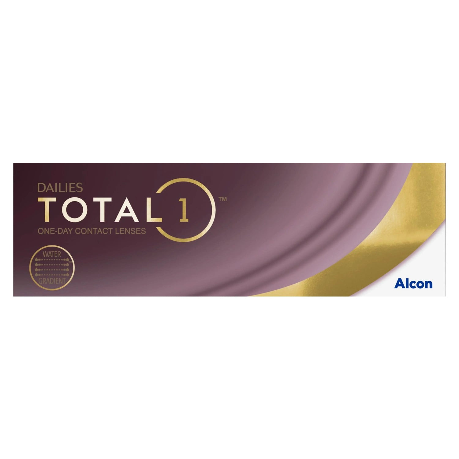 Alcon Dailies Total 1 contact lens box on white background