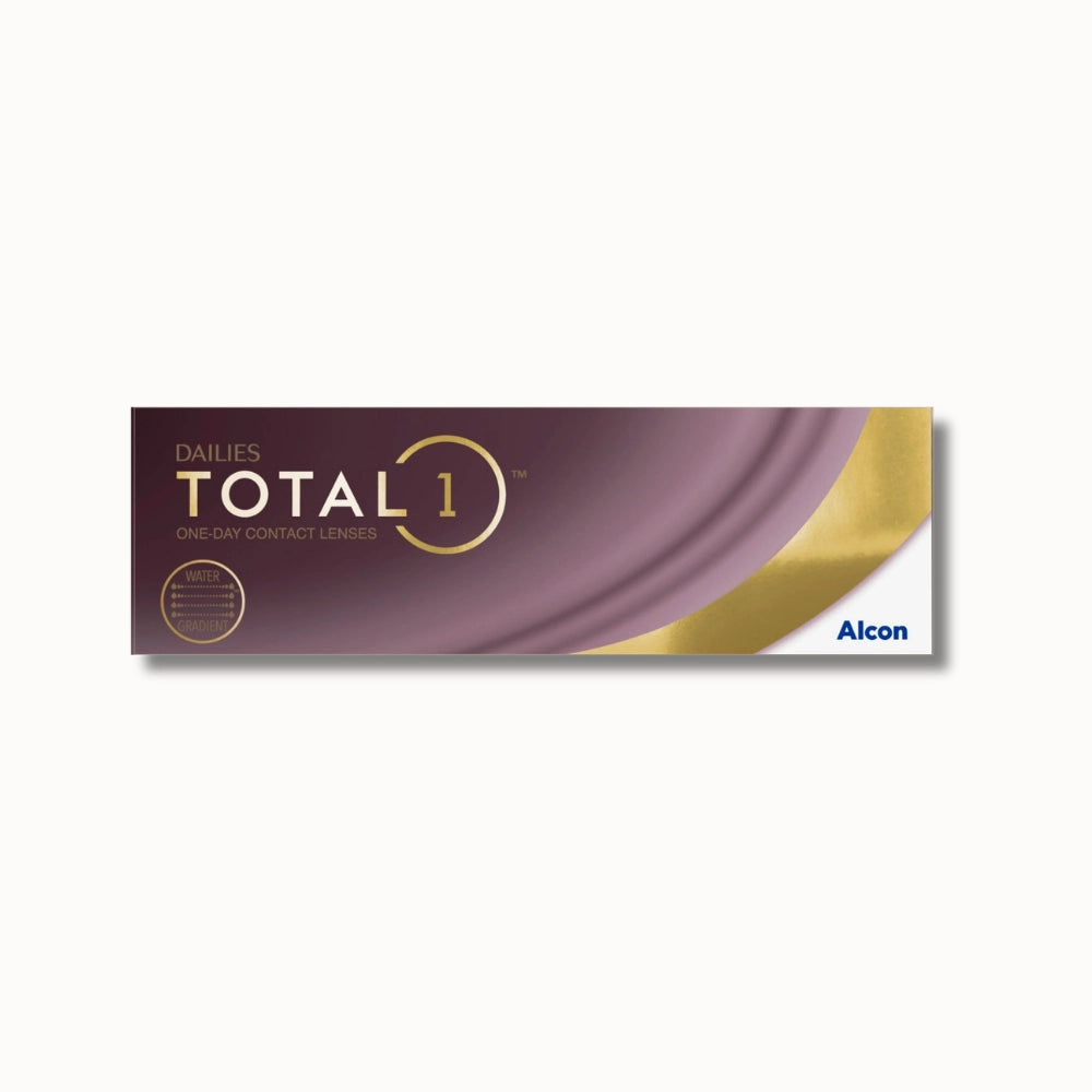Alcon Dailies Total 1 contact lens box on white background