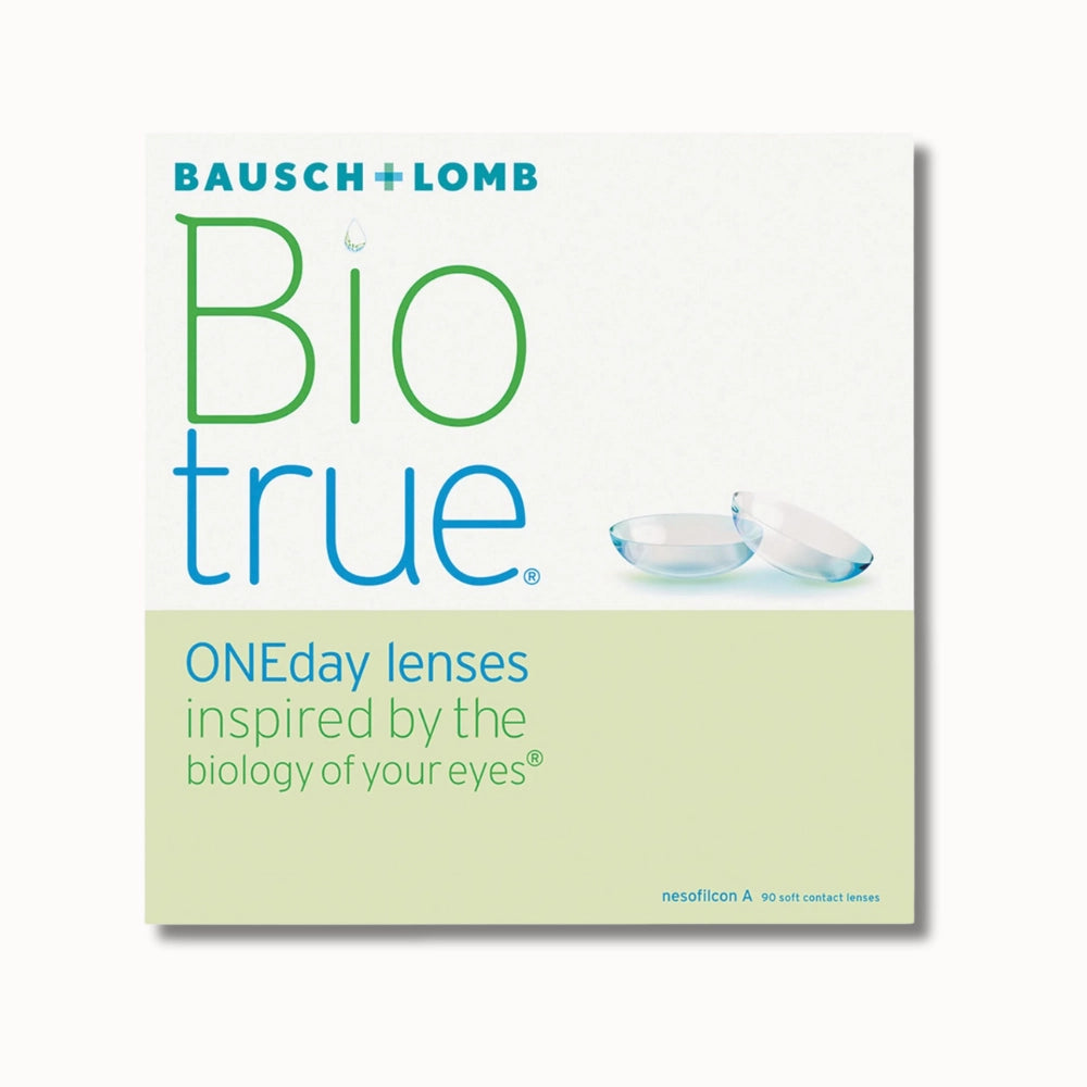 Bausch & Lomb Biotrue ONEday contact lenses packaging on a white background