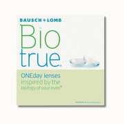 Bausch & Lomb Biotrue ONEday contact lenses packaging on a white background