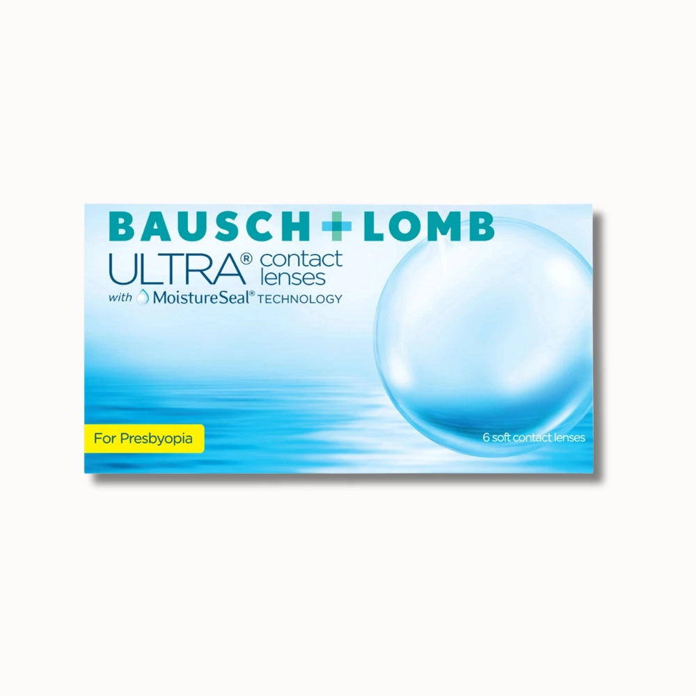 Bausch & Lomb Ultra for presbyopia contact lenses packaging on a white background