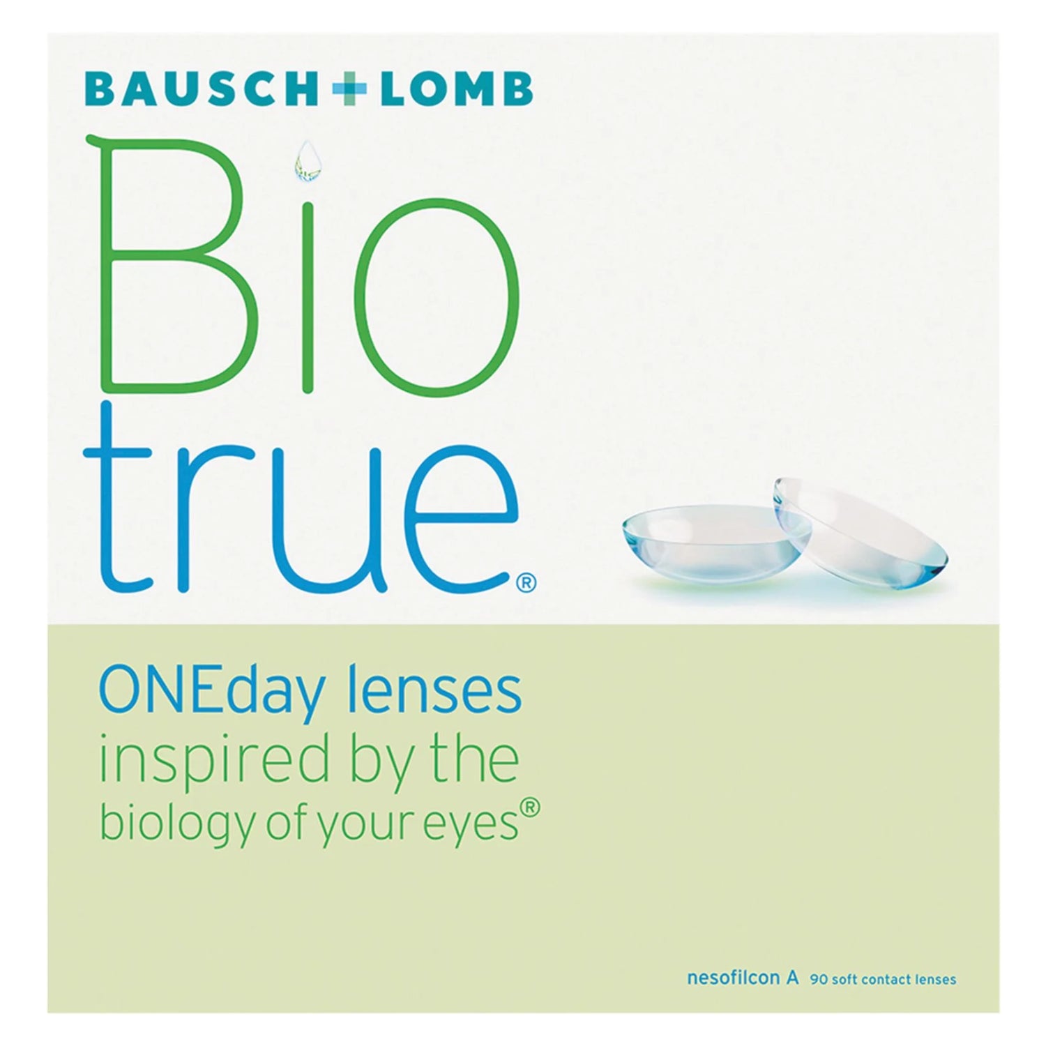 Bausch & Lomb Biotrue ONEday contact lenses packaging on a white background