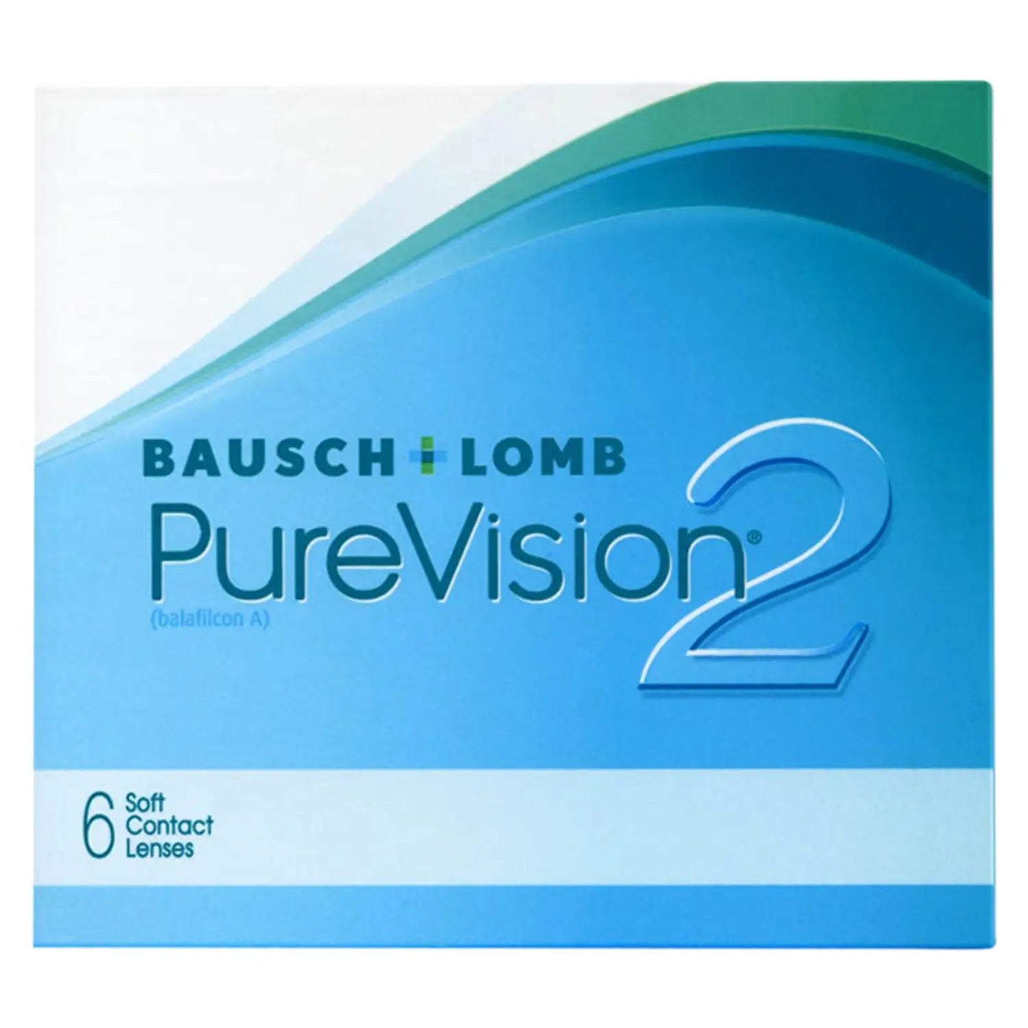 Bausch & Lomb PureVision 2 contact lenses packaging on a white background