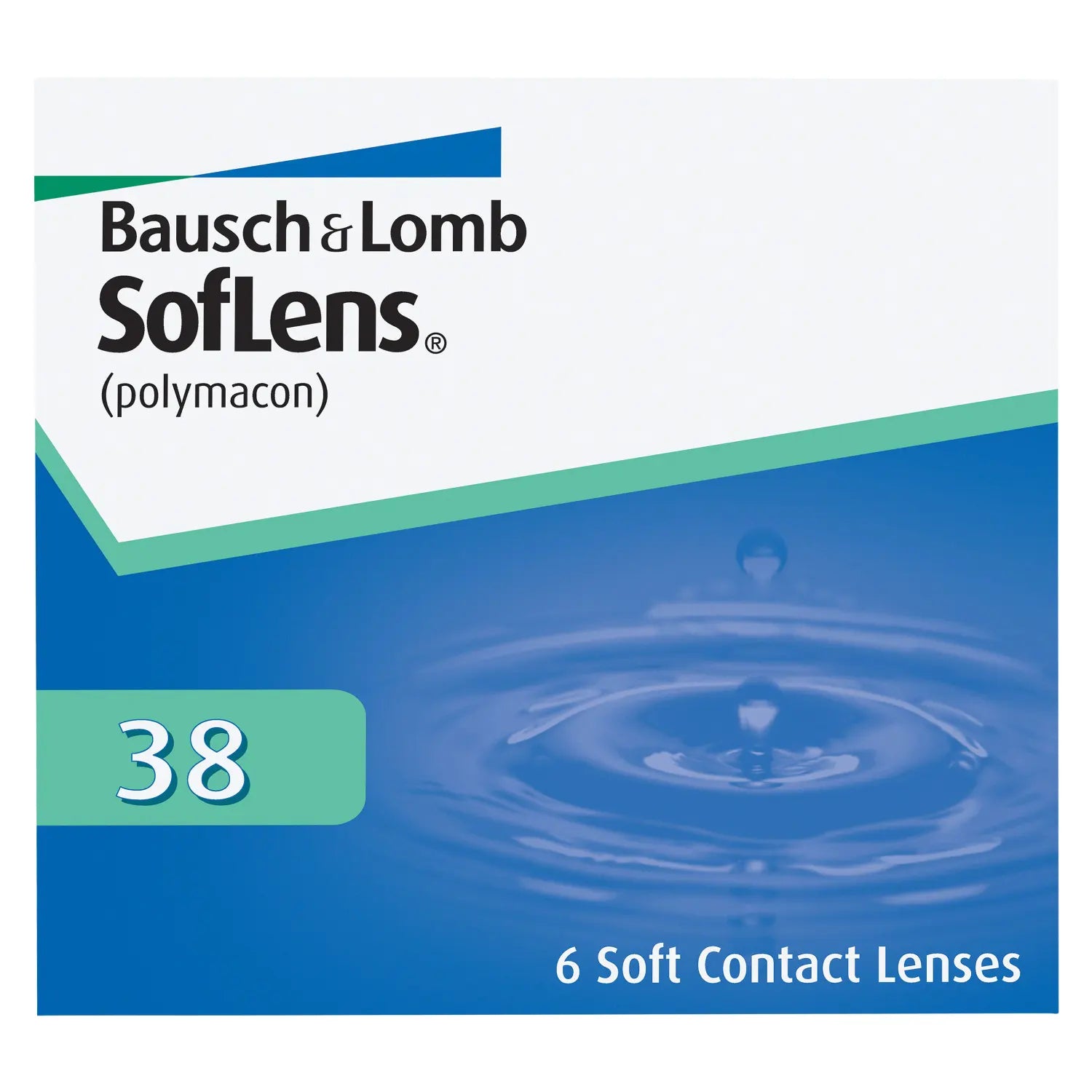 Bausch & Lomb SofLens contact lenses packaging with water droplet graphic