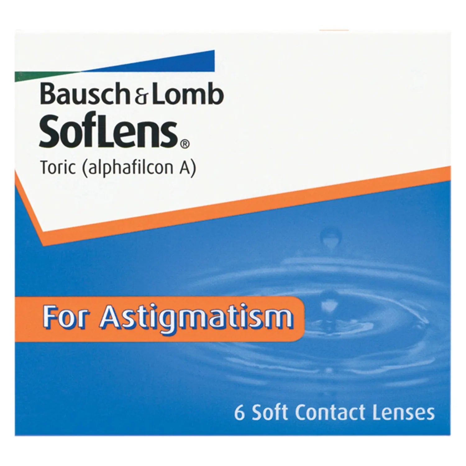 Bausch+Lomb Soflens for Astigmatism box of contact lenses on a white background