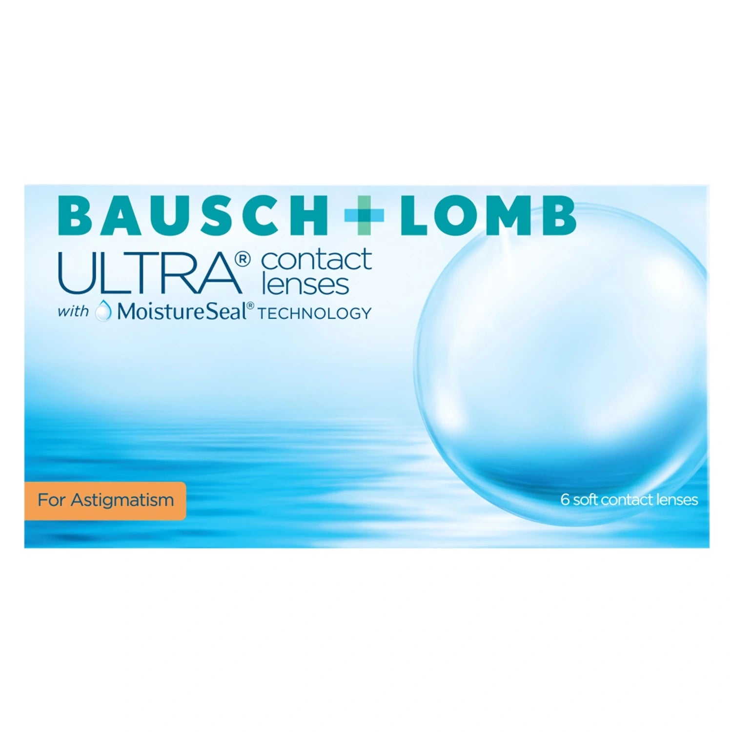 Bausch & Lomb Ultra for astigmatism contact lenses box on a white background