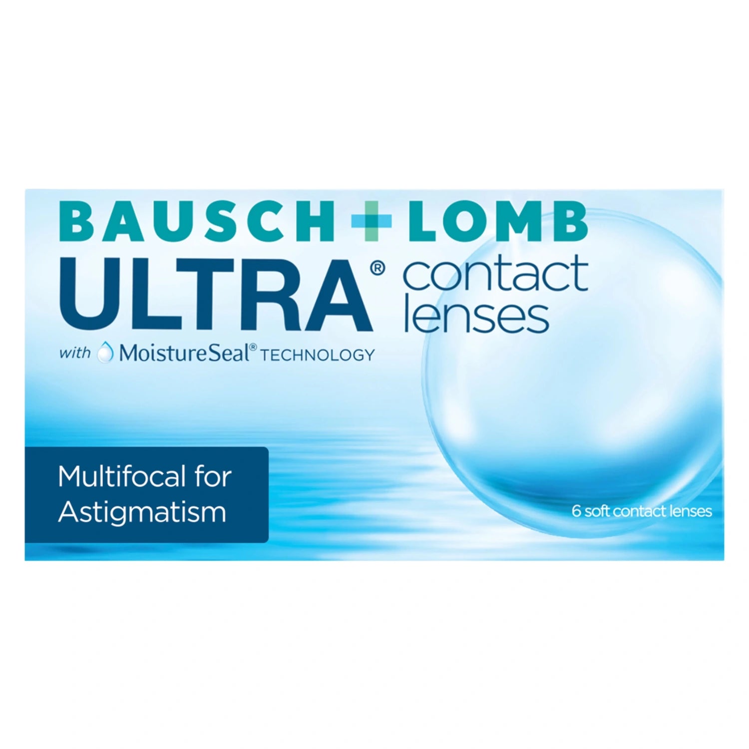 Bausch & Lomb Ultra multifocal for astigmatism specialty contact lenses packaging on a white background