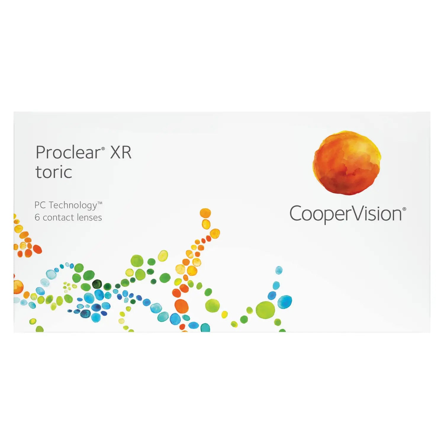 CooperVision Proclear XR toric contact lenses packaging on a white background