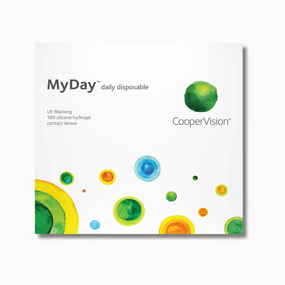 CooperVision MyDay contact lens box on white background