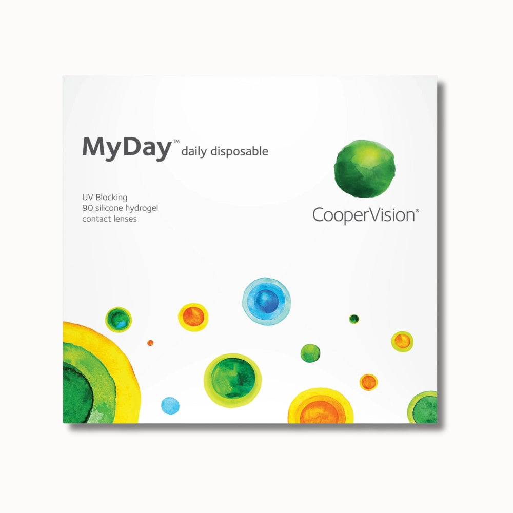 CooperVision MyDay contact lens box on white background