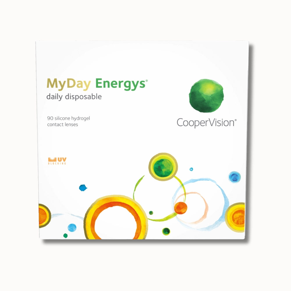MyDay Energys contact lenses packaging with CooperVision branding on a white background