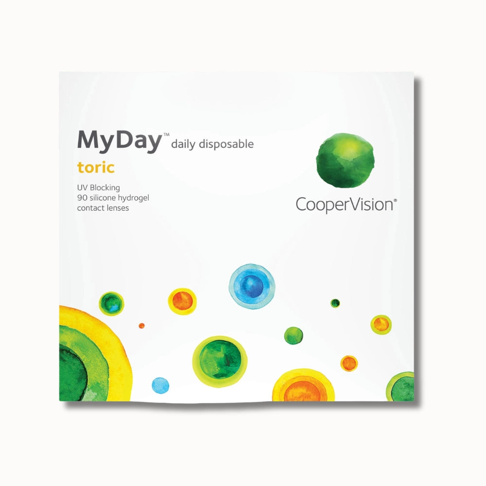 CooperVision MyDay toric contact lens box on white background