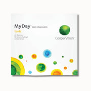 CooperVision MyDay toric contact lens box on white background