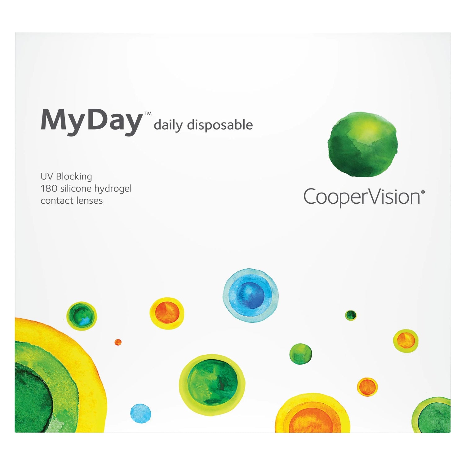 180 pack CooperVision MyDay contact lens box on white background
