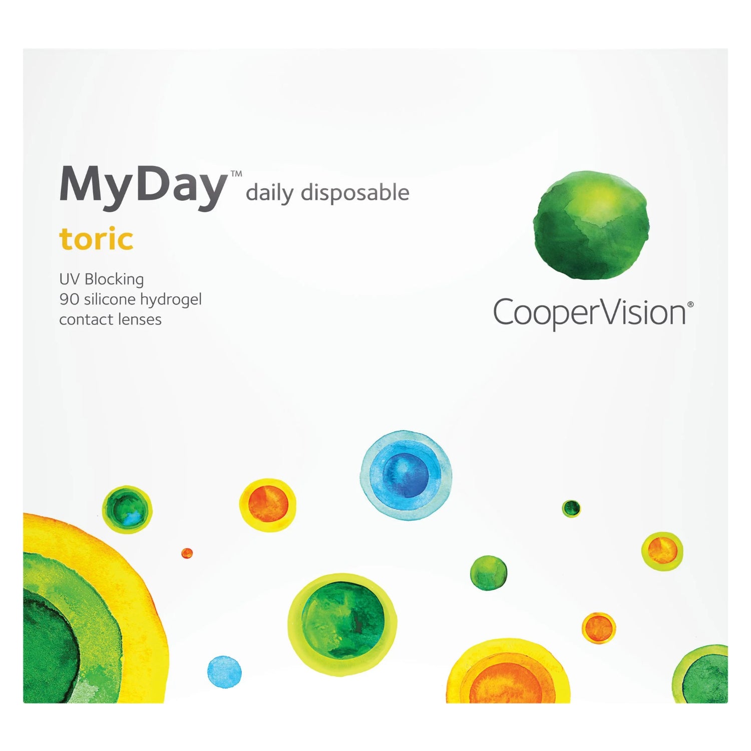 CooperVision MyDay toric contact lens box on white background