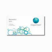 CooperVision Biomedics toric contact lenses packaging on a white background
