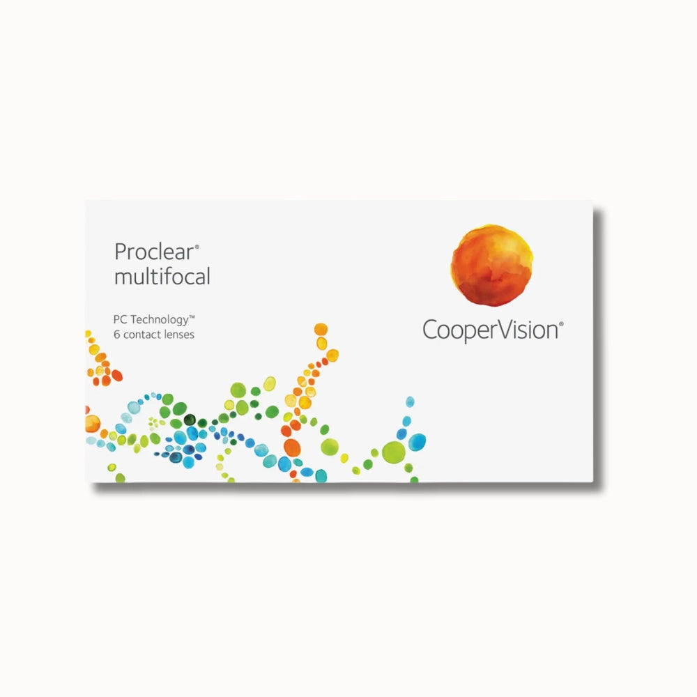 CooperVision Proclear multifocal contact lenses packaging on a white background