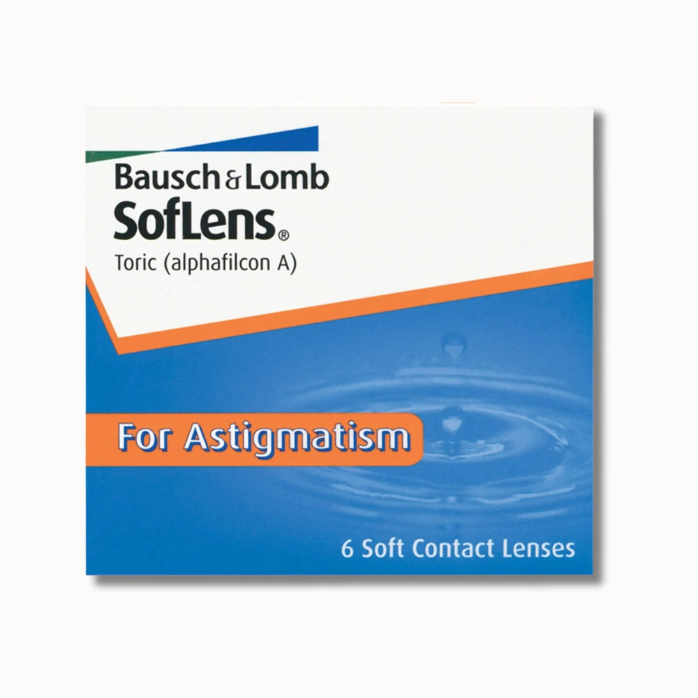 Bausch+Lomb Soflens for Astigmatism box of contact lenses on a white background