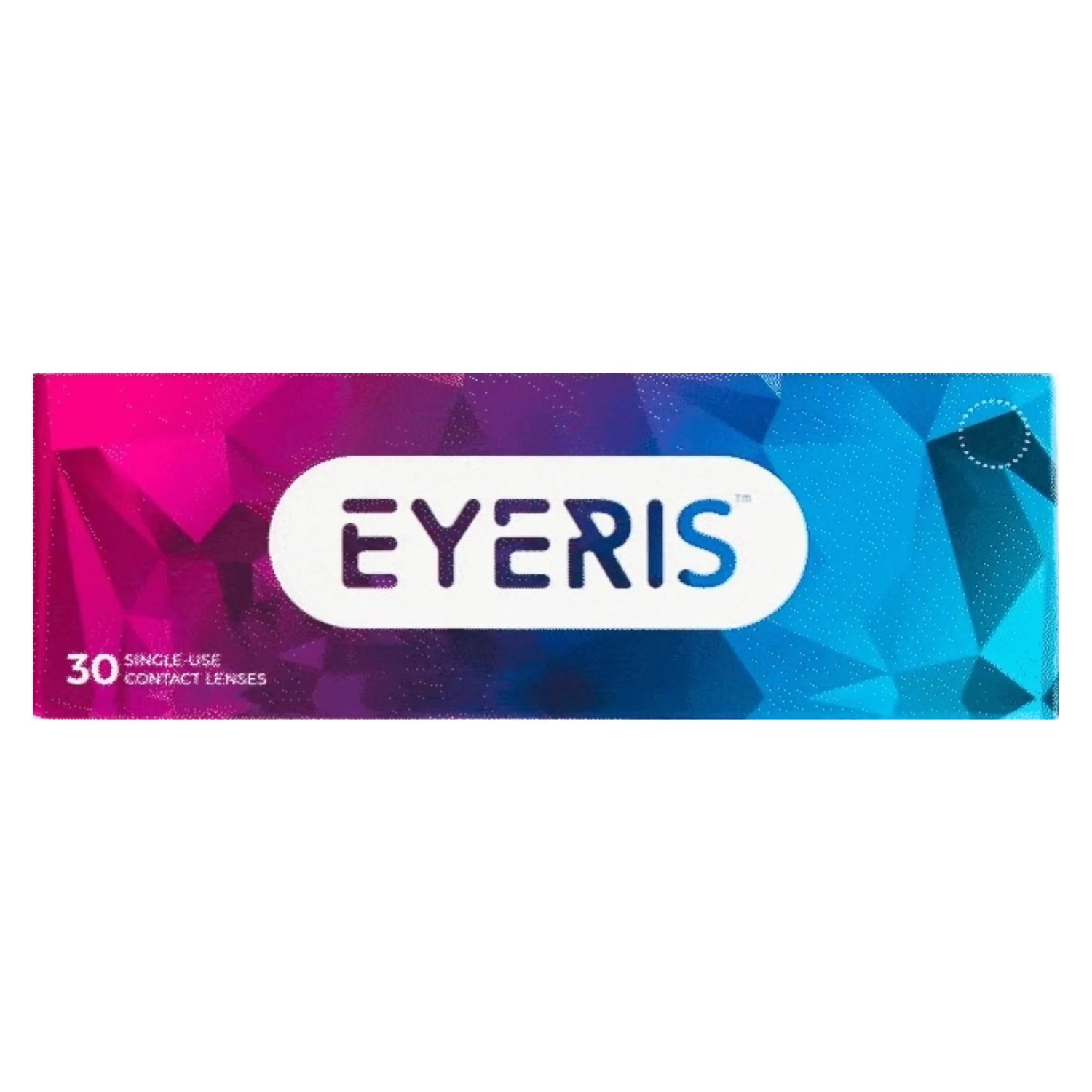 Eyeris contact lenses packaging with colorful design on a white background