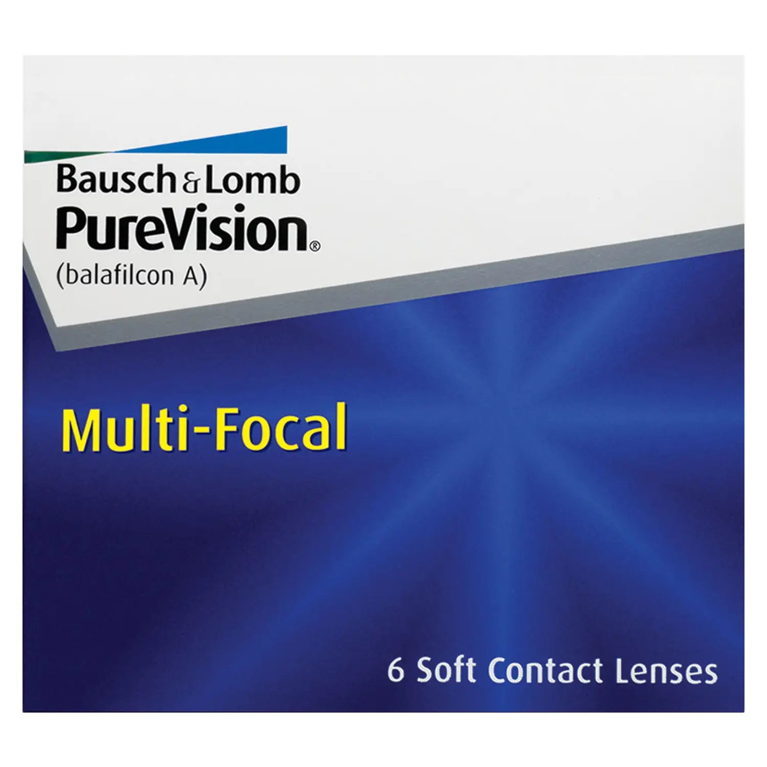 Bausch & Lomb PureVision Multi-Focal contact lenses packaging on a white background