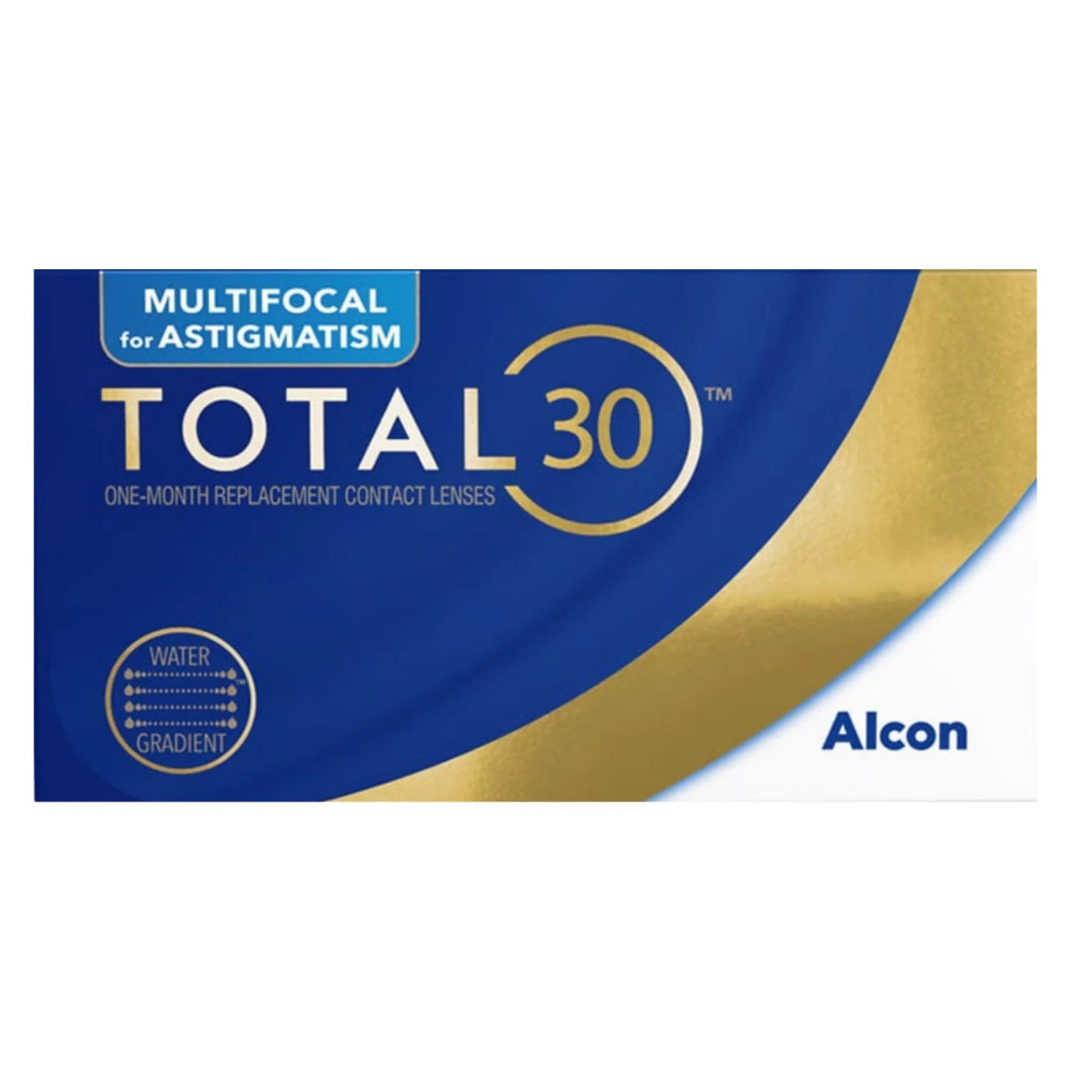 Total 30 Multifocal for Astigmatism contacts on white background